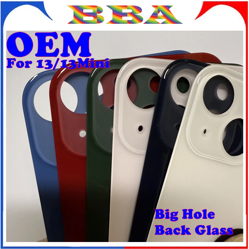 

For iPhone 13 / 13 Mini Big Camera Hole Back Glass Panel Phone Battery Back Cover Housing Case Panel Rear Glass