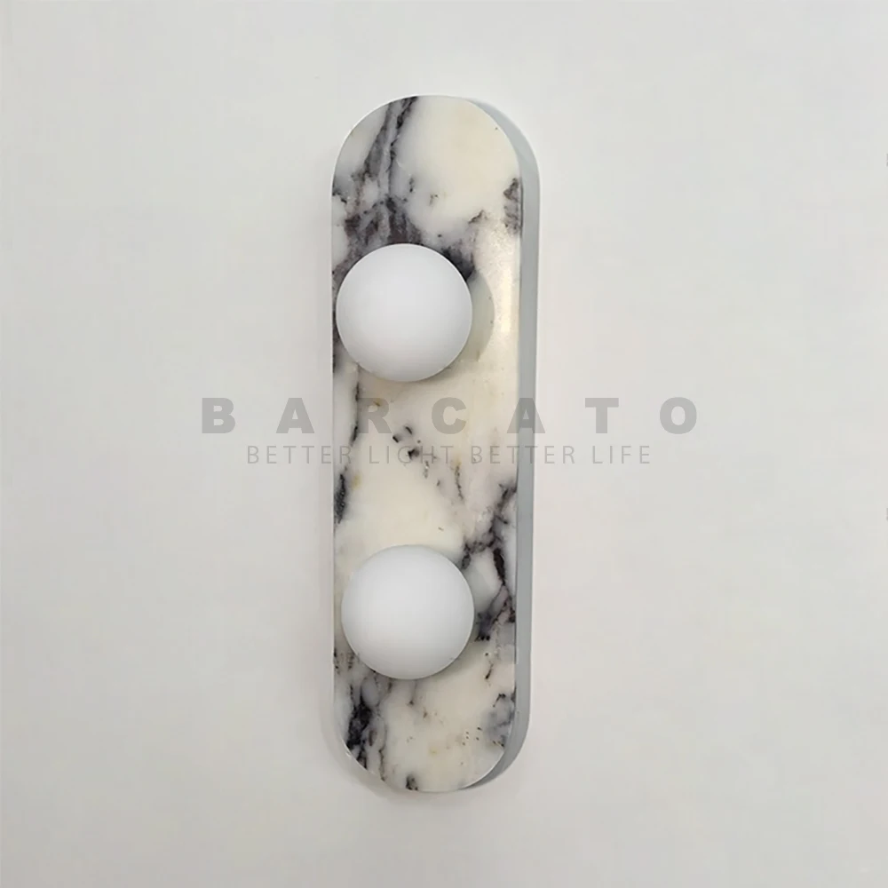 

Natural Marble LED Wall Lights Brass Glass Bedroom Parlor Sconce Aisle Stairs Lamp Hotel Shop Decoration Drop Shipping 110-240V
