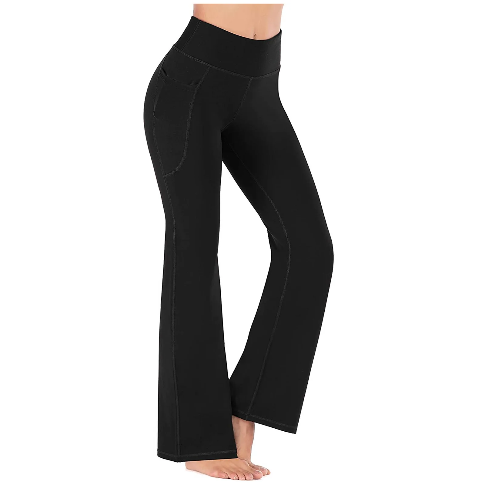 High Waist Flare Yoga Pants Stretch Bootcut Leggings Slim Fit Workout Running Sports Trousers Women Casual Bell Bottom Pants