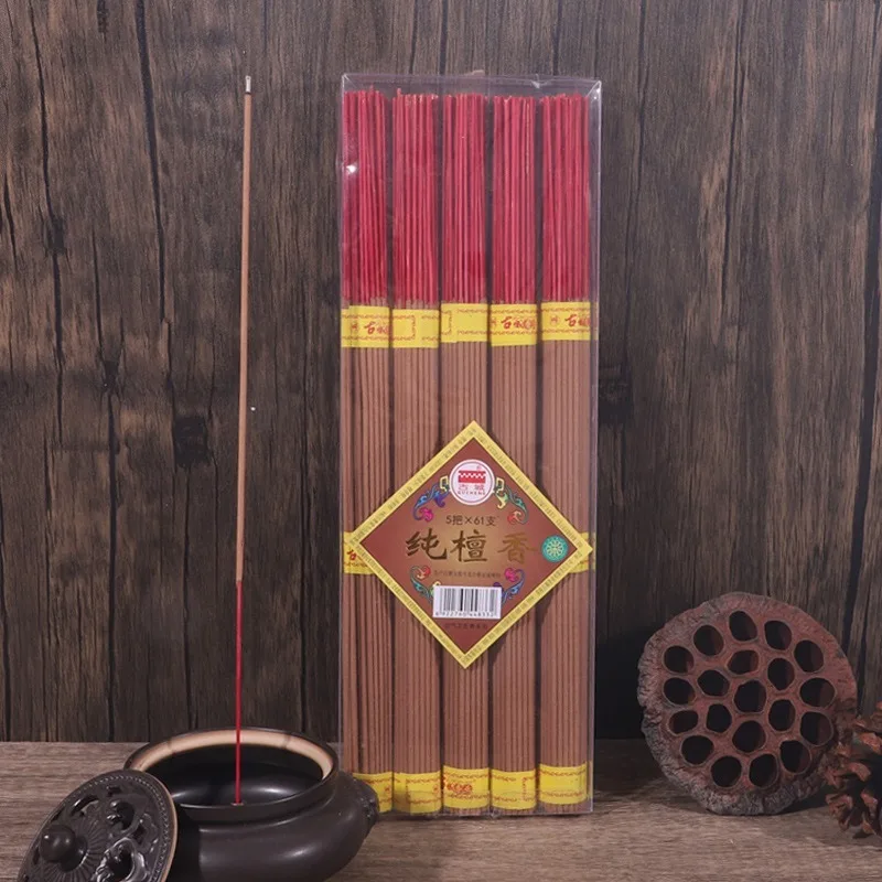 32cm Pure Natural Authentic Sandalwood Bamboo Stick Incense Home Indoor Worship Buddha Blessing Safeness Aromatherapy Stick
