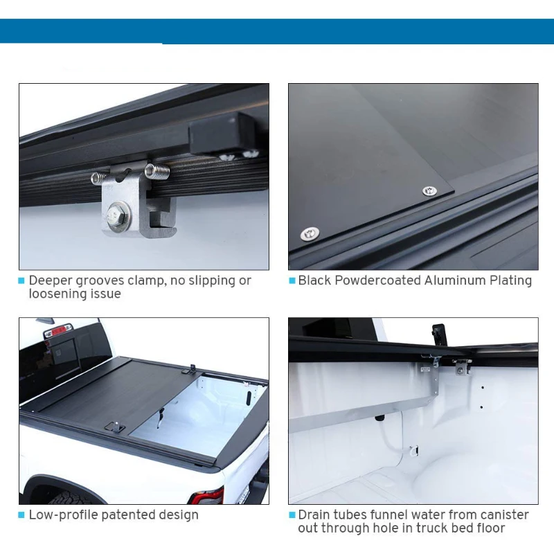High Quality Double Lock Retractable Roller Shutter Truck Bed Tonneau Cover Pickup