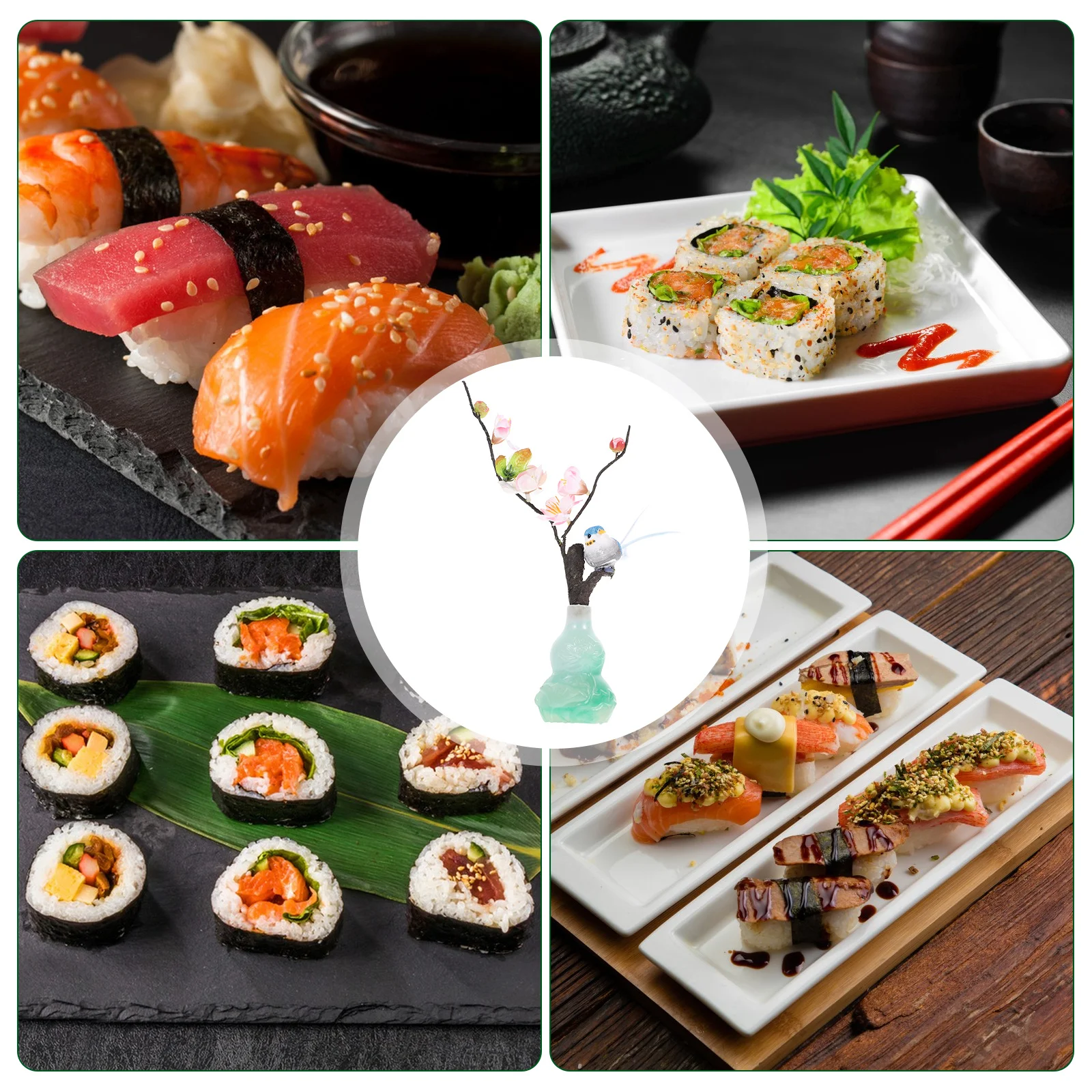 1 قطعة نباتات صناعية واقعية ديكور داخلي لوحة السوشي زخرفة طبق بارد الديكور زهرة اصطناعية ملحقات طاولة الطيور