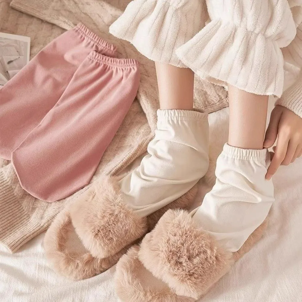 

5pairs Keep Warm Sleeping Socks Night Wear Soft Loose Foot Covers Solid Color Postpartum Care Air Conditioning Socks Unisex