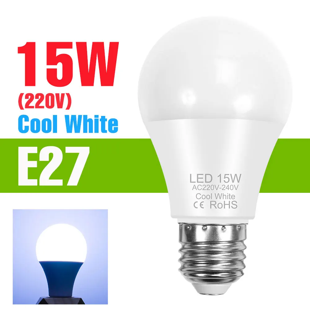 20W LED Gloeilamp E27/E26 Lamp E14 Kroonluchters Lampen 3W 6W 9W 12W 15W 18W 3000K/6500K Energiebesparende AC220V Voor Thuis Woonkamer