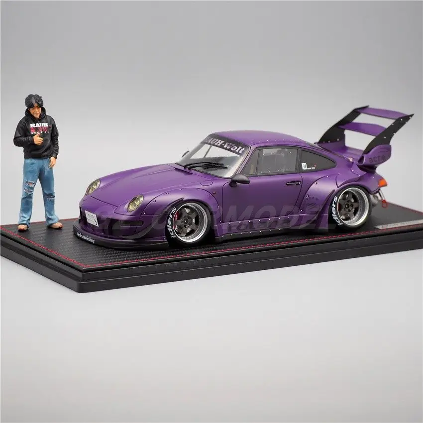 IG 1:18 RWB 993 Matte Purple With Mr. Nakai IG2262 JDM Simulation Limited Edition Resin Metal Static Car Model Toy Gift