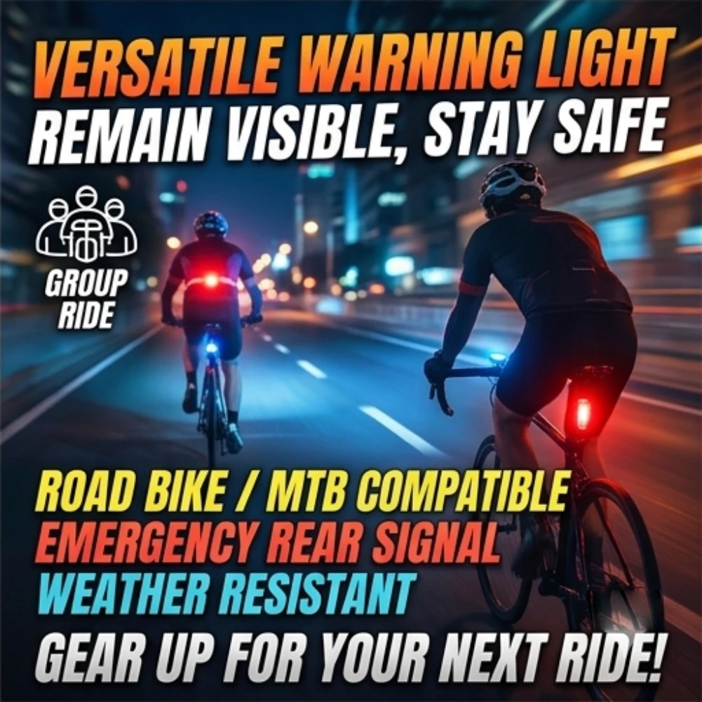 

Bicycle Tail Light Waterproof USB Rechargeable MTB Safety Warning Lamp 30 Lumens High Visibility LED Rear Light for Night Riding