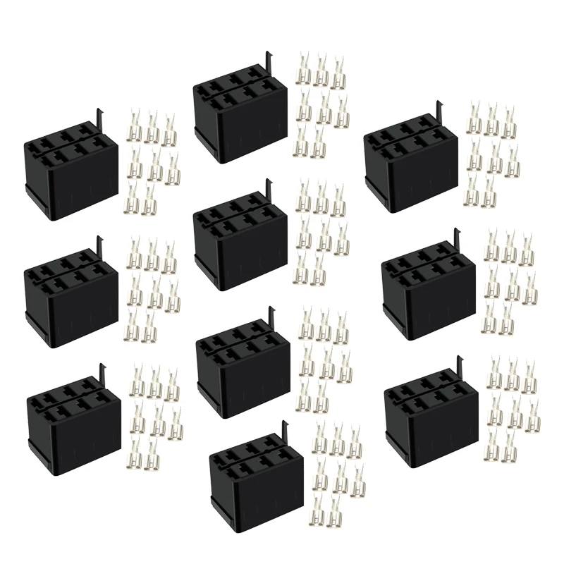 10 Sets Universal Car Boat SUV Carling ARB Rocker Switch Wire Spade Terminal Connector Plug Socket