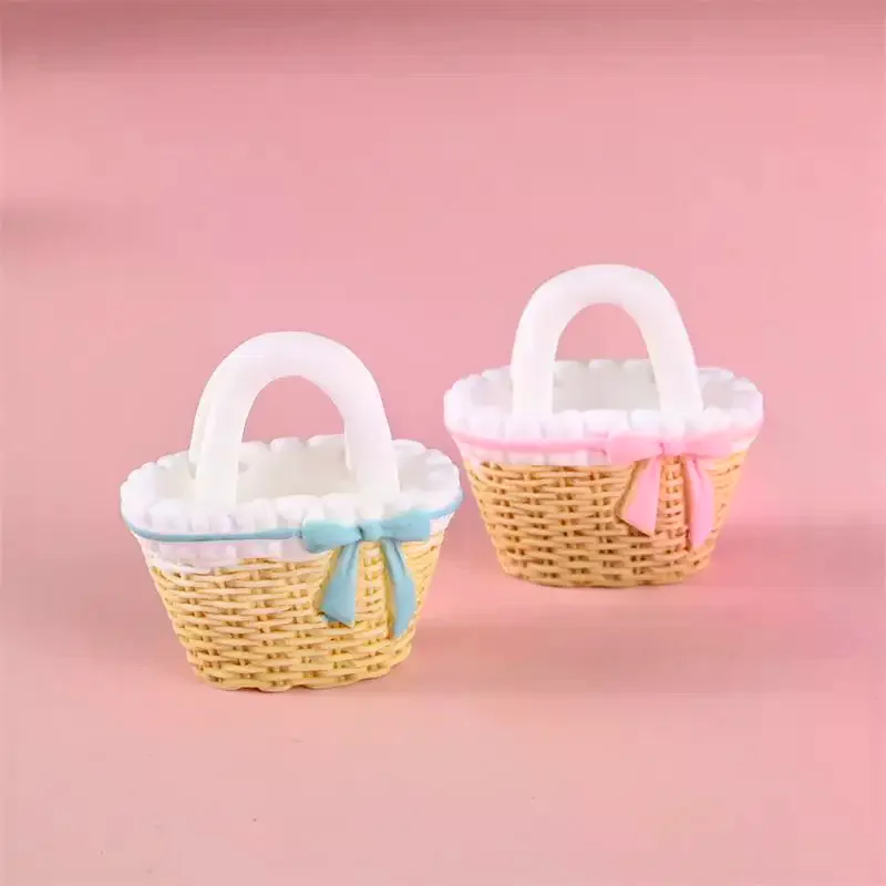 

2/3pcs Cute Dollhouse Miniatures Rattan Bamboo Flower Basket Models Doll House Accessories Decor Kids Pretend Play Toys