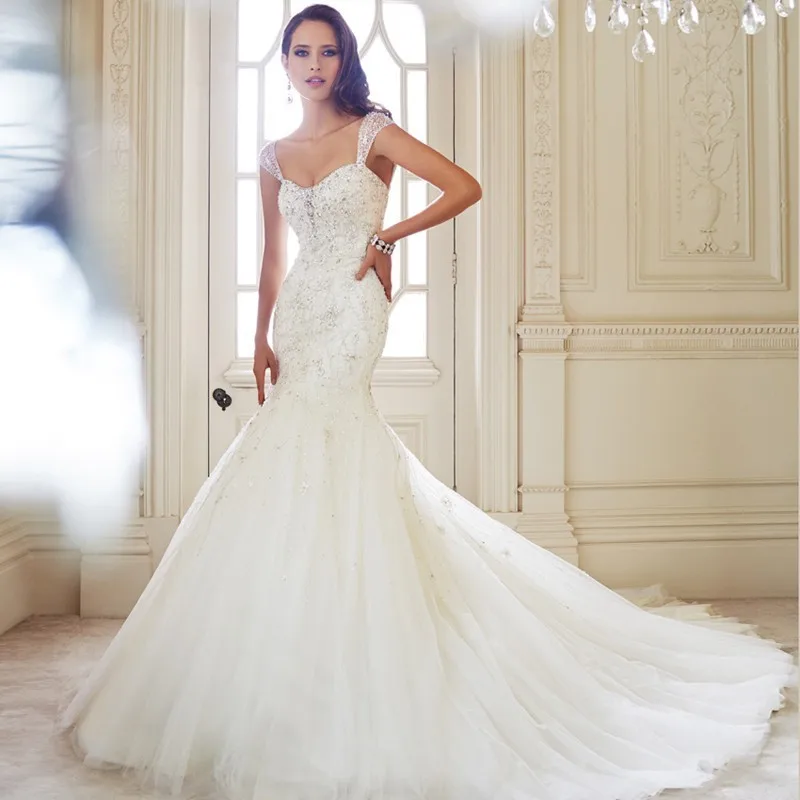 Abiti da sposa a sirena glitterati Abito da sposa da giardino Abito da sposa di fascia alta Abiti da sposa da sposa di lusso personalizzati