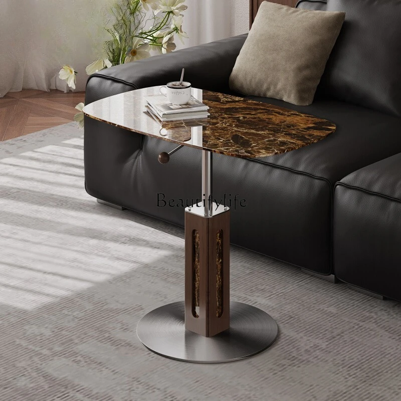 

Medieval natural marble luxury stone liftable sofa edge few retro French high-end corner few