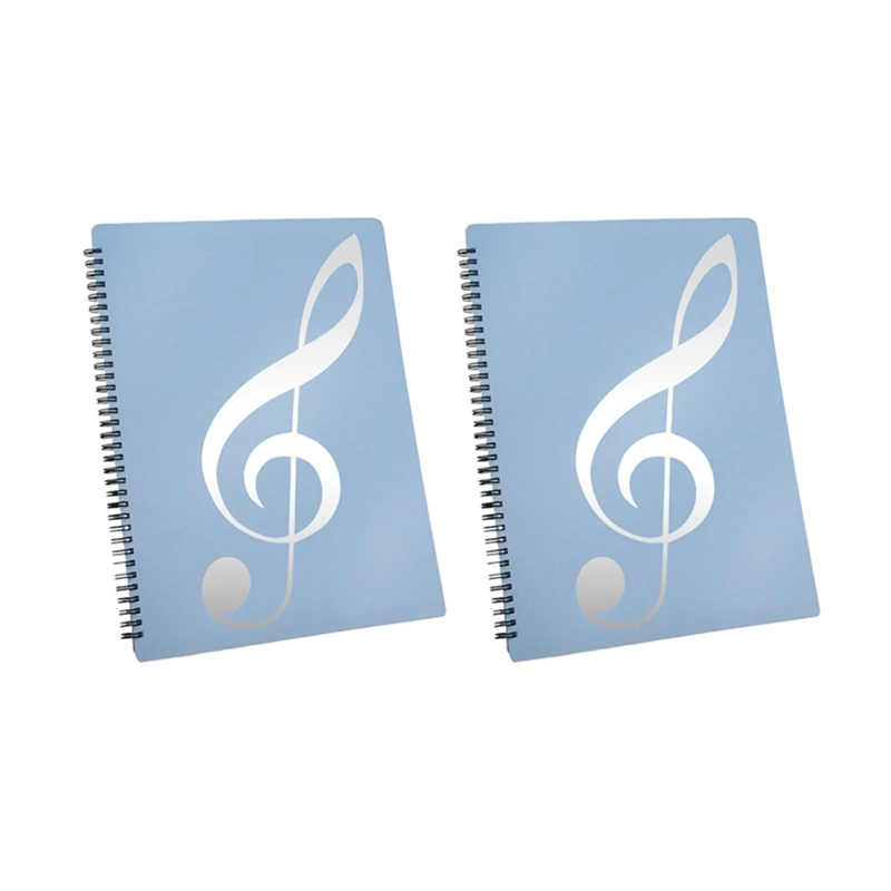 

2X Sheet Music Folder, 60 Pages Capacity, Sheet Music/Holder,Fits Letter Size A4, Writable & Detachable(Blue)