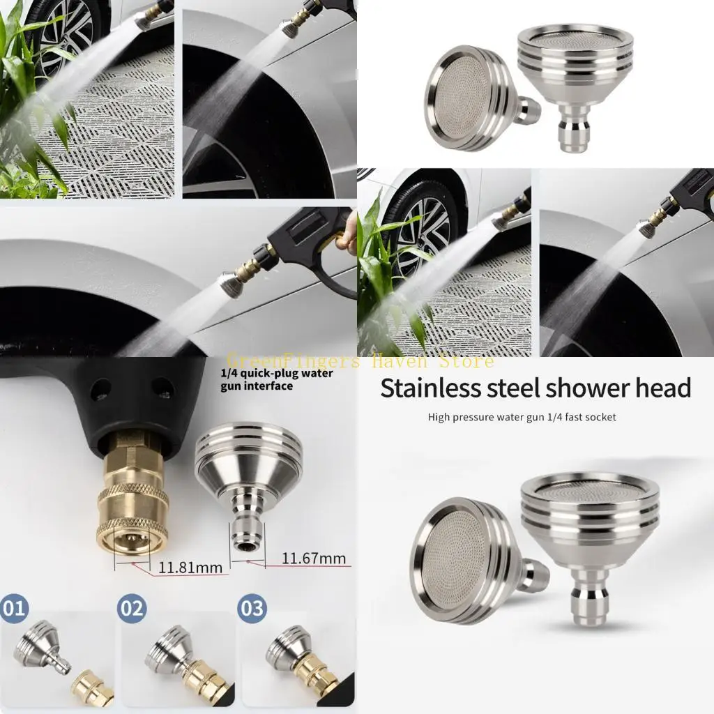 F68D Quick 1/4Inch Pressure Washer Nozzle Heavy Duty Metal Sprayer Head For Deep Cleaning Vehicles Tires Outdoor Use