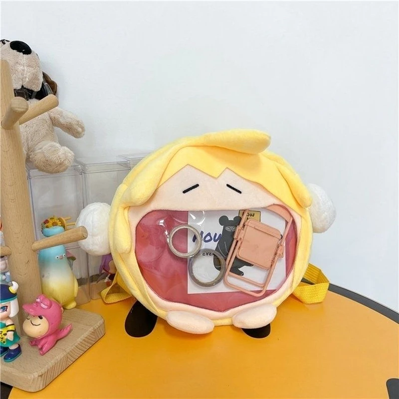 Kawaii Hatsune Miku Plush Shoulder Bag Kagamine Len Yellow Painful Packet Stuffed Plushie Dolls Lolita Miku Cosplay Backpack