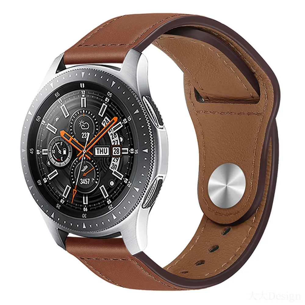 22mm 20mm Leather Strap for Samsung Galaxy Watch 3/4/5/Gear S3 Wristband Correa Huawei Watch GT/2/3/Pro Amazfit GTR/GTS Bracelet