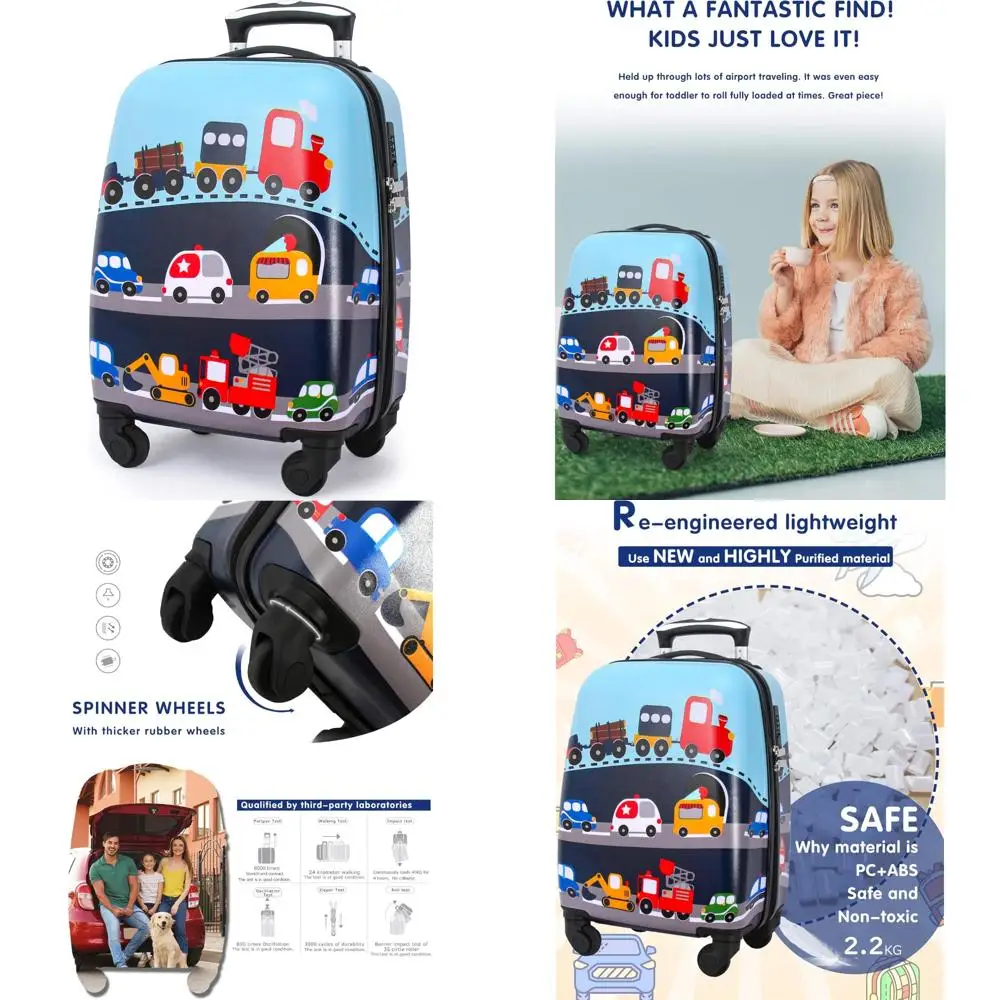

Children's Hardshell Spinner Luggage for Toddlers, 18 Inch, Unisex Travel Carry-On Suitcase, Perfect Gift for Kids