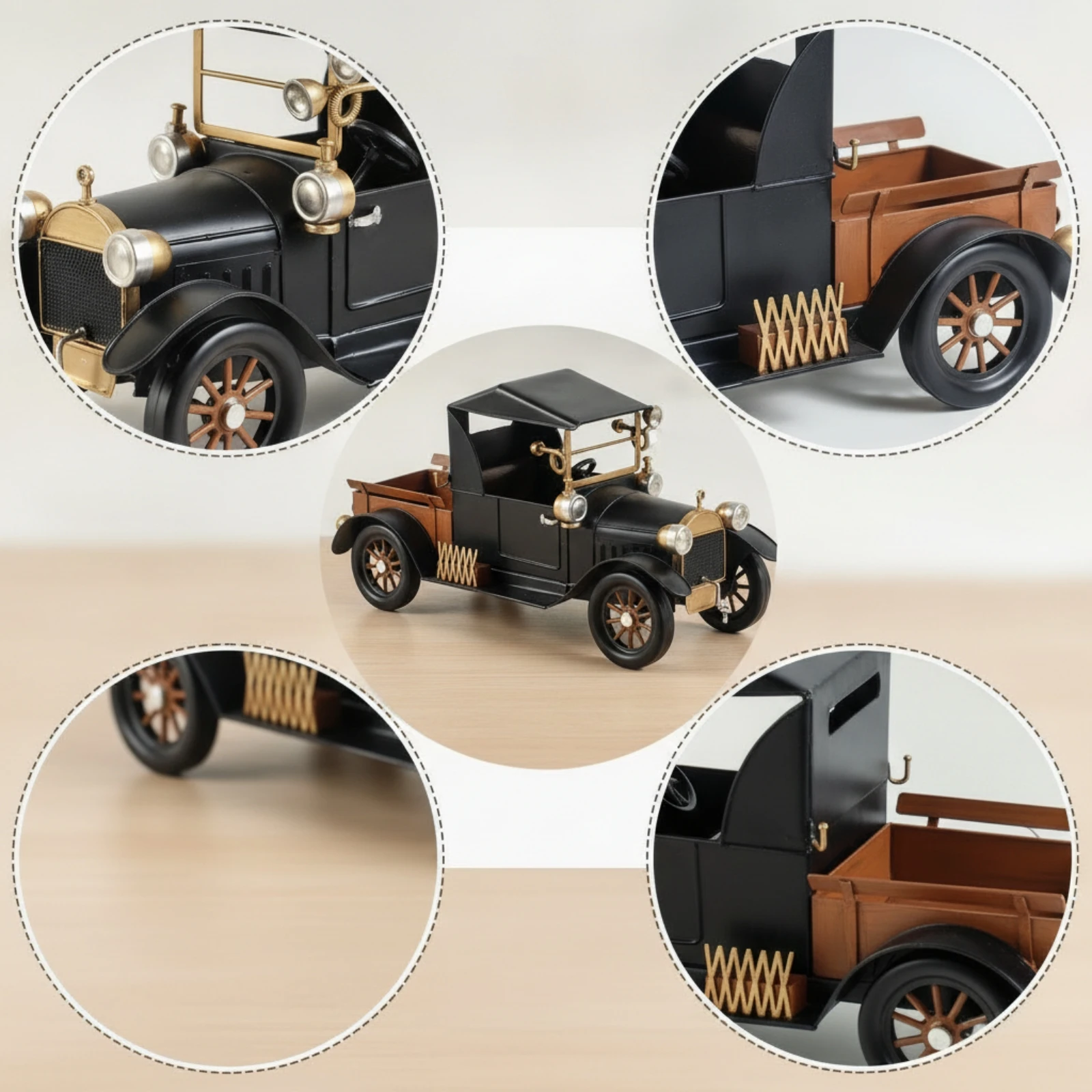 Vintage Truck Model Classic Pickup Truck Model Vehicle Compact Decor Long-Lasting for Collectors, Living Room