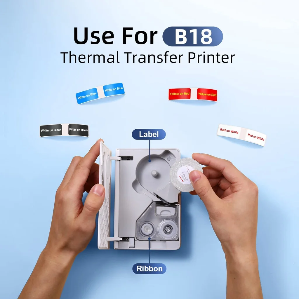 [for B18] [Transparent Series] NIIMBOT Thermal Label Stickers for B18, Waterproof Anti-Oil Scratch-Resistant Paper