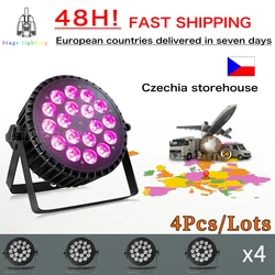 4Pcs/Lots 18x12W RGBW/18x18W RGBWA UV 6 in 1 LED Par Light DMX512 Control Aluminum Stage Light Professional DJ Disco Equipment