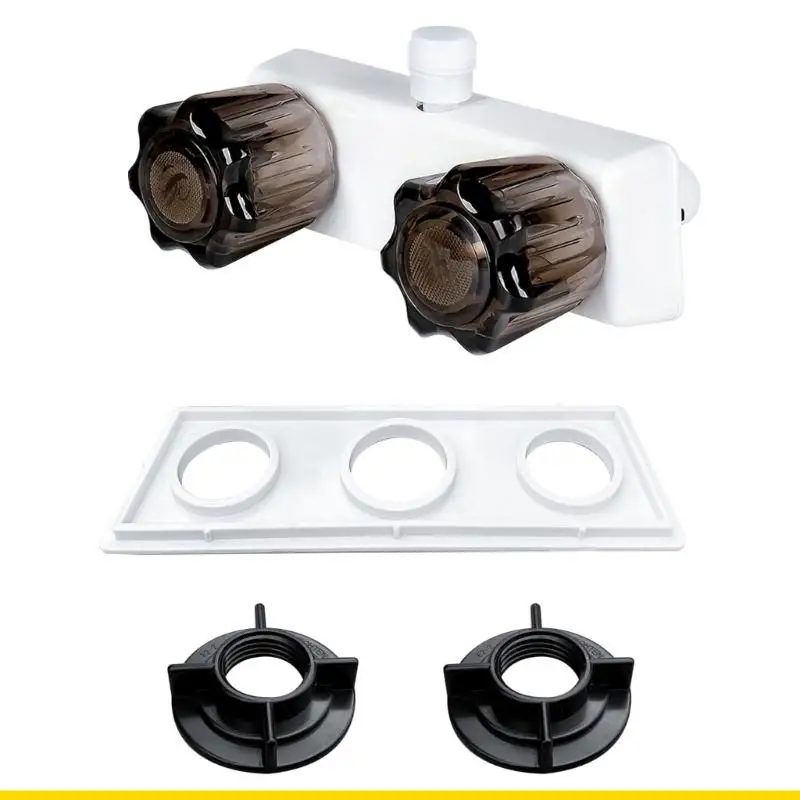 

SZCH Сменный смеситель для душа для дома на колесах с двойной ручкой, расход 2,4 галлонов в минуту, легкие поворотные ручки,