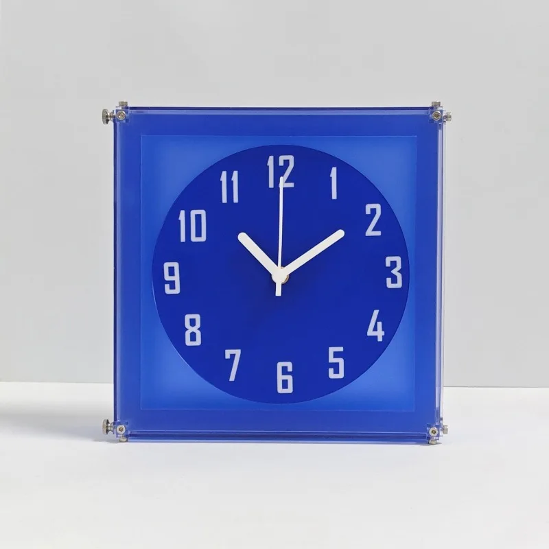 Creative Double-sided Wall Clock Living Room Square Hanging Clocks Acrylic Home Wall Clock Silent Modern Wall-mounted Clocks