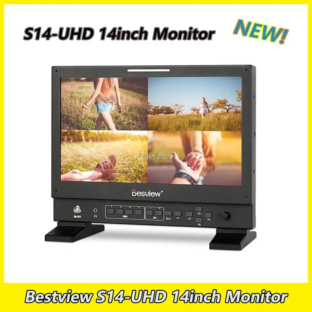 

Bestvie S14 4K Monitor 14 Inch on Camera DSLR Field Monitor HDMI-compatible 3G-SDI UHD 3840x2160 Portable Broadcast Monitor