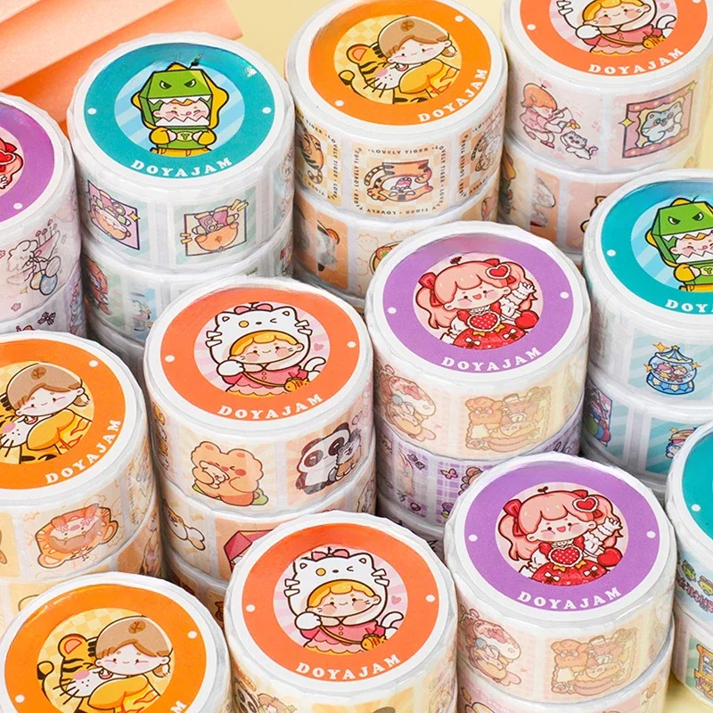 200PCS/Roll Cartoon Kawaii Sealing Decals Large Capacity Exclusive Design Stickers High Quality  Aesthetic Hobby Collectibles