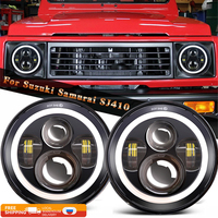 For JK VAZ 2121 Lada Niva 7'' LED DRL Headlight 4x4 7inch Round halo Headlights 7\