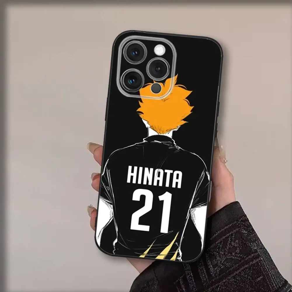 Чехол для телефона Anime S-Shoyos Hinatas для iPhone 17,16,15,14,13,12,11,Pro,Max,Plus,Air,X,XS,XR,SE,8,7,Mini,Soft Black Funda