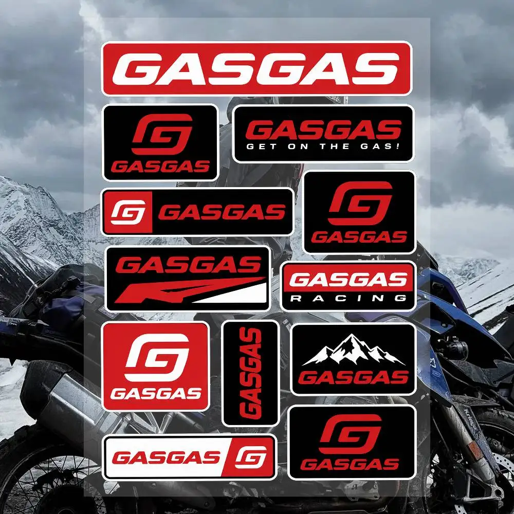 A-G-gas-Gas Cool Graphic Stickers Set Waterproof Vinyl Decals For Motorcycle Helmet Car Laptop Skateboard Luggage Phone Case