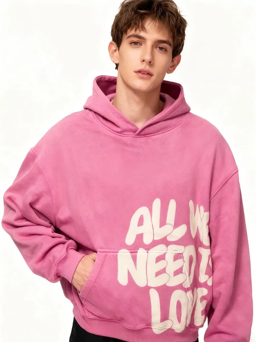 المرأة الوردي هوديس كل ما نحتاجه هو المال إلكتروني طباعة Y2K فضفاض الهيب هوب الشارع مقنعين البلوز للجنسين #2