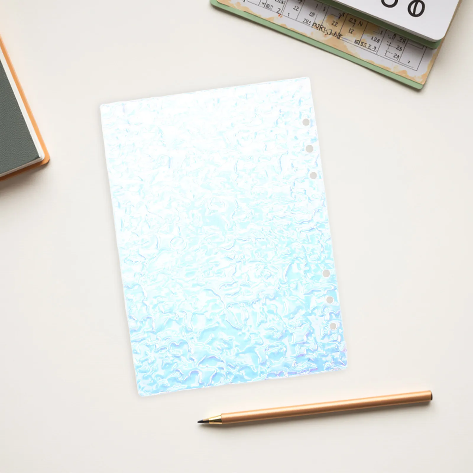 

A5 Acrylic Transparent Binder Cover Refillable Loose Leaf Notebook Shell 6 Ring Hard Cover Clear Planner Notepad Journal