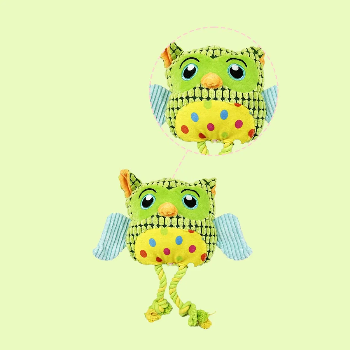 Supet pet chessboard owl cute fun plush toy for indoor and outdoor use