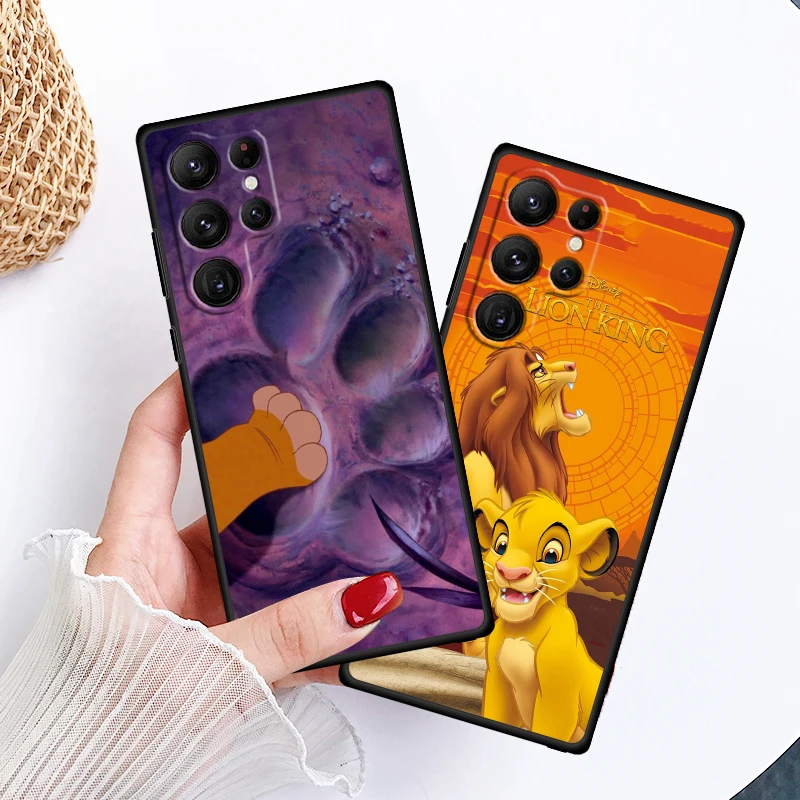 Disney The Lion King Cute For Samsung Galaxy S24 S23 S22 S21 S20 FE S10 S10E Plus Ultra Pro Lite 5G Black Cover Phone Case