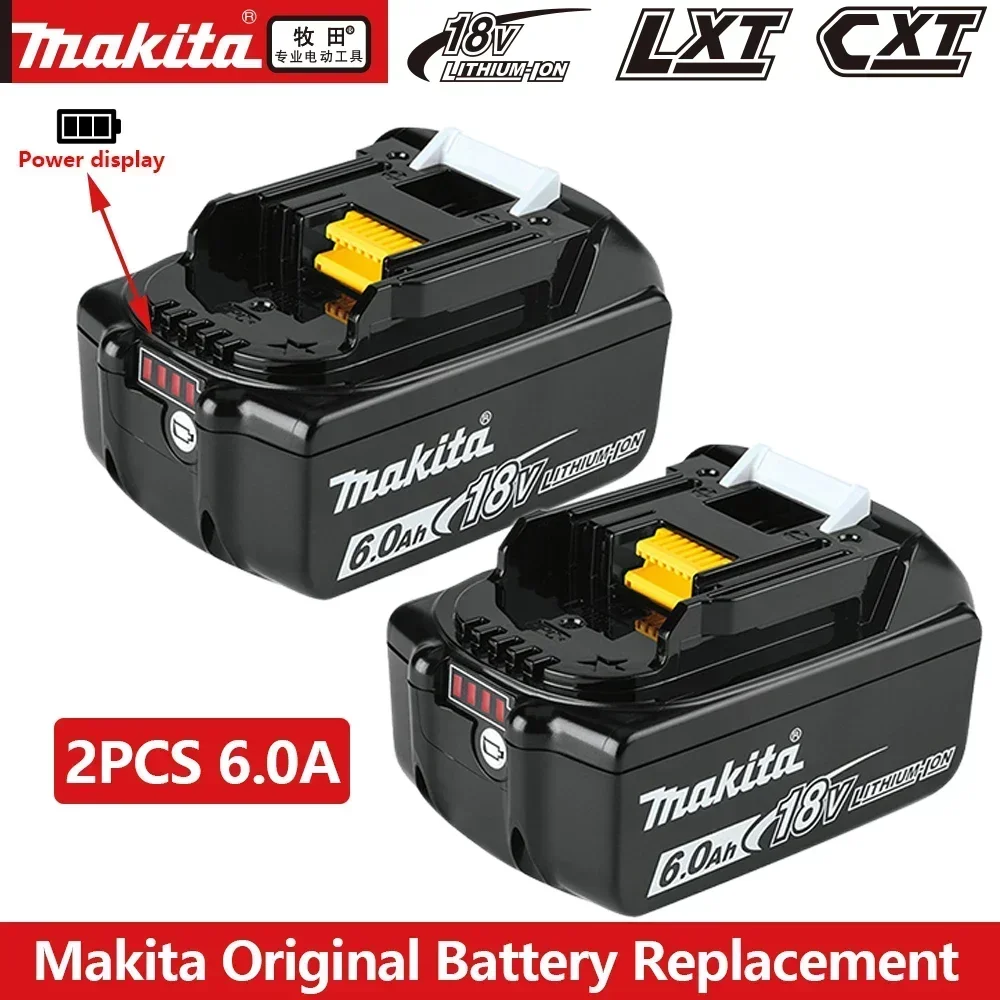 

Makita-100% Original Rechargeable Power Tool Battery, Replaceable LED Lithium-ion, 6.0 Ah 18V LXT BL1860B BL1860BL1850