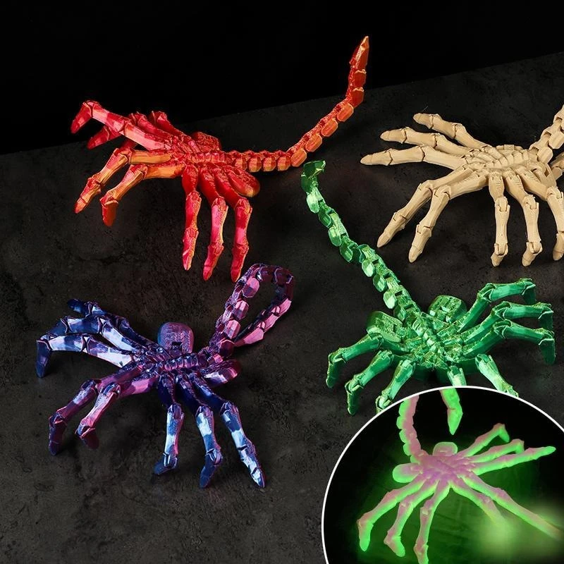 Drukowane 3D ruchome stawy Facehugger zabawki symulacja przegubowa figurka zwierząt ozdoby kreatywny Model dekoracja stołu