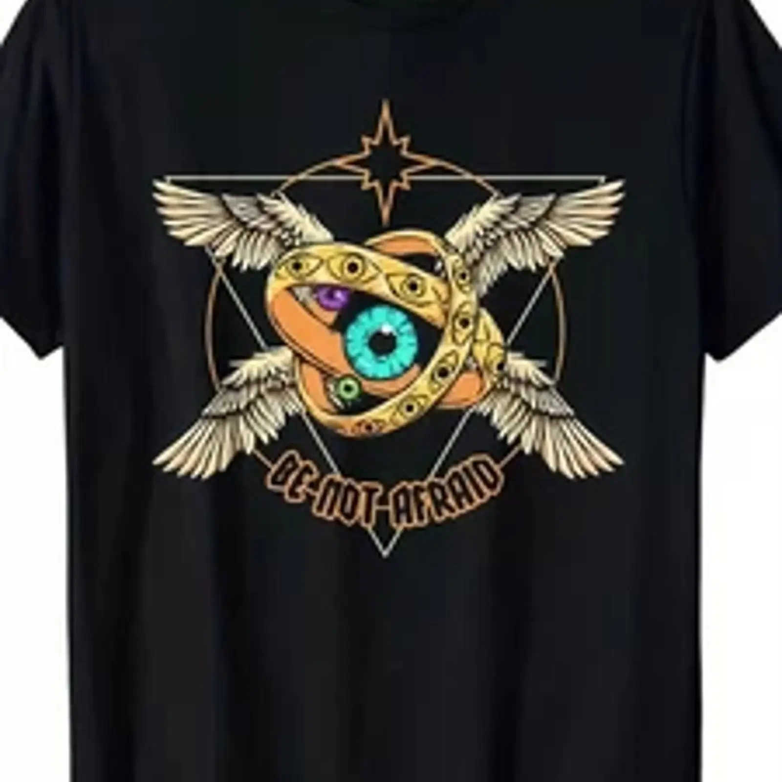 Men'S Be Not Afraid Biblically Accurate Angels Seraph Ophanim T Shirt Retro Gr vintage Washed Comfortable homme Slightly