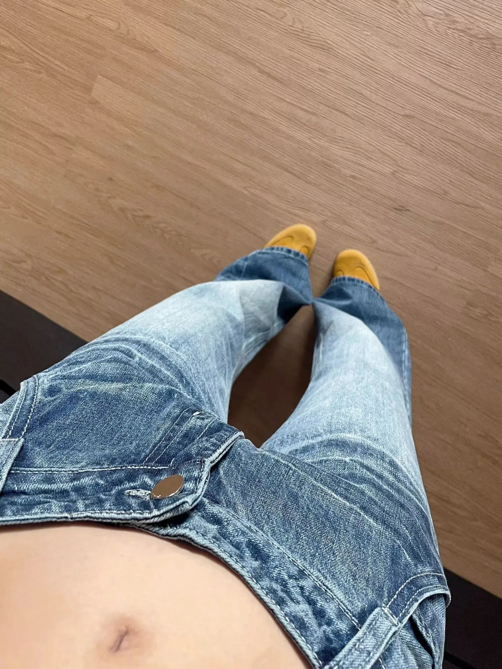 الرجعية Waed واسعة الساق الجينز المرأة فضفاضة تناسب التخسيس الدنيم السراويل ربيع الخريف حجم كبير MM الأمريكية Sle جرس بوت #5