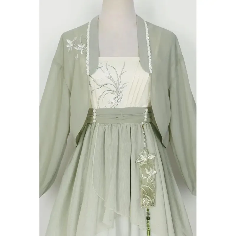 

Cy [Коллекция Орхидеи] Улучшенный китайский стиль Han Element длиной до груди Hanfu Топ на бретельках Платье с длинными рукавами Hanfu Lolita Cape