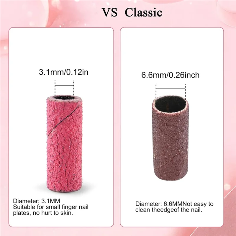 

TCF-200 Pcs Nail Drill Bits Small Sanding Bands With 3.1Mm Mandrel Bit, 180 Fine Grit Mini Sanding Bands Nail File