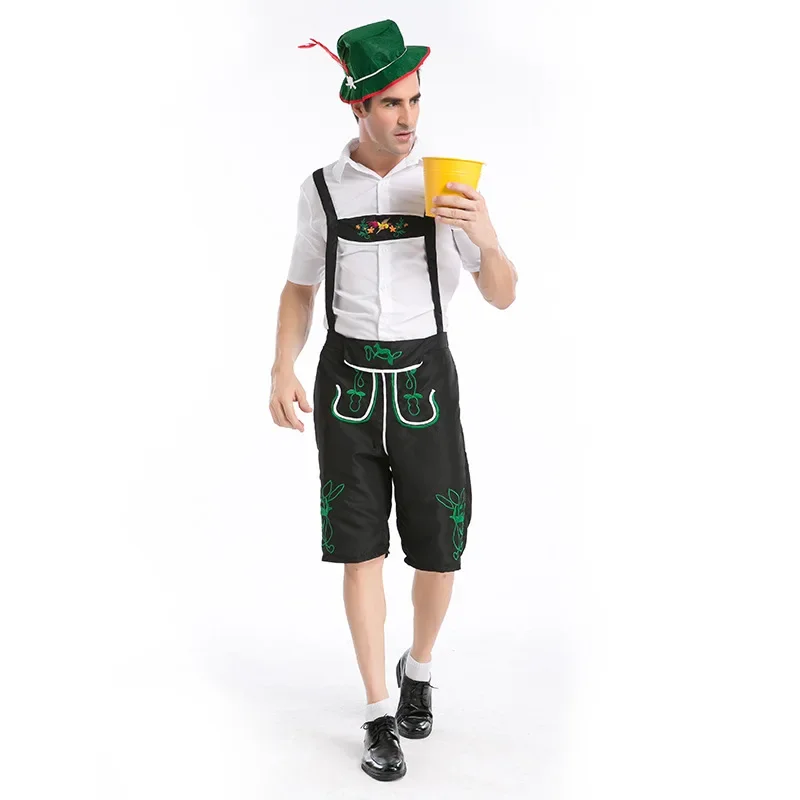 German Oktoberfest Costumes Bavarian Beer Guy Man Waiter Costume Lederhosen Uniform Clothing for Men