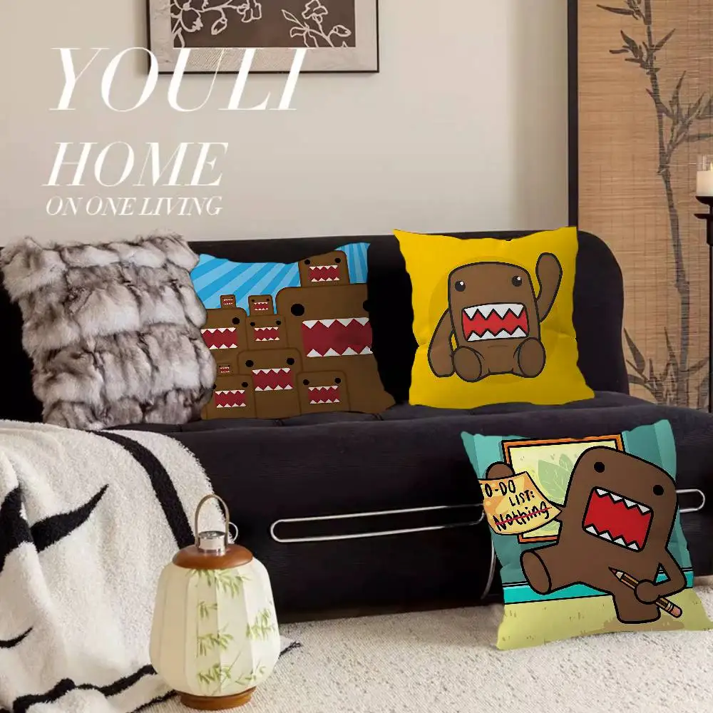Cute Domo-Kun Maple Design Cushion Cover Happy Autumn Harvest decor Holiday Decorati Pillow Cover