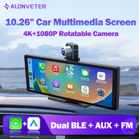 Alonveter 10.26 inch 4K Wireless CarPlay Android Auto 280° Rotating Camera GPS Navigation 5G/2.4G WiFi Bluetooth Car Accessories