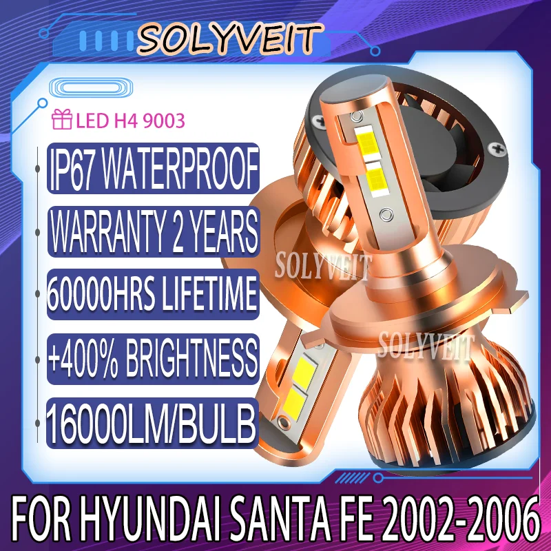 

Clear Beam Quick Setup Safe Night Journeys Tool-Free Installation High Low Beam For Hyundai Santa Fe 2002 2003 2004 2005 2006