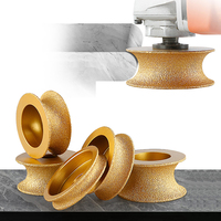 Bore 20mm Dia 75mm Dry Vacuum Brazed Diamond Profile Grinding Wheel Full Bullnose Edge Diamond Abrasive Grinding Disc