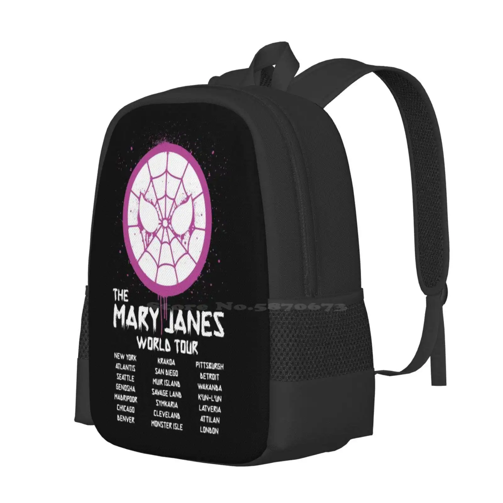 Mary Jane`s World Tour Bag Backpack For Men Women Girls Teenage Spidergwen Spider Gwen Gwen Stacy Spiderwoman Spider Woman