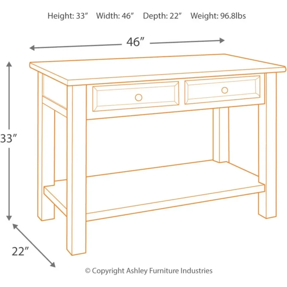 Mesa de sofá moderna de fazenda, marrom e preta, 60 ''L X 18" D X 32,25" A, este mesa longa parece ótimo conjunto nivelado contra uma parede do corredor