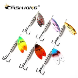 FISH KING Fishing Spinner Blade Metal Lure Double Spoon Spinnerbait Hard Artificial Spinnerbait Jig 100mm 20g