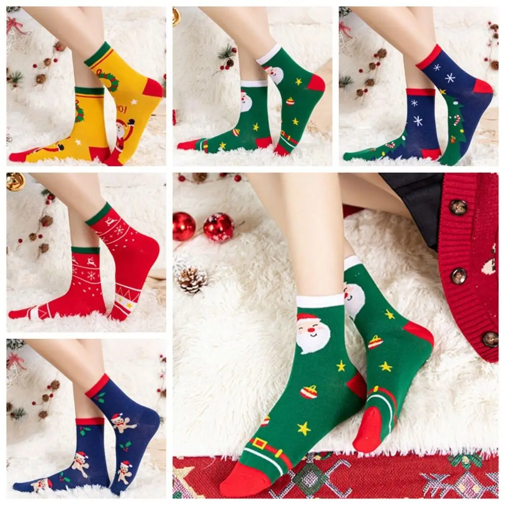 Funny Snow Christmas Socks Thickened Elk Santa Claus Socks Cotton Middle Tube Socks Christmas Tree Socks Children