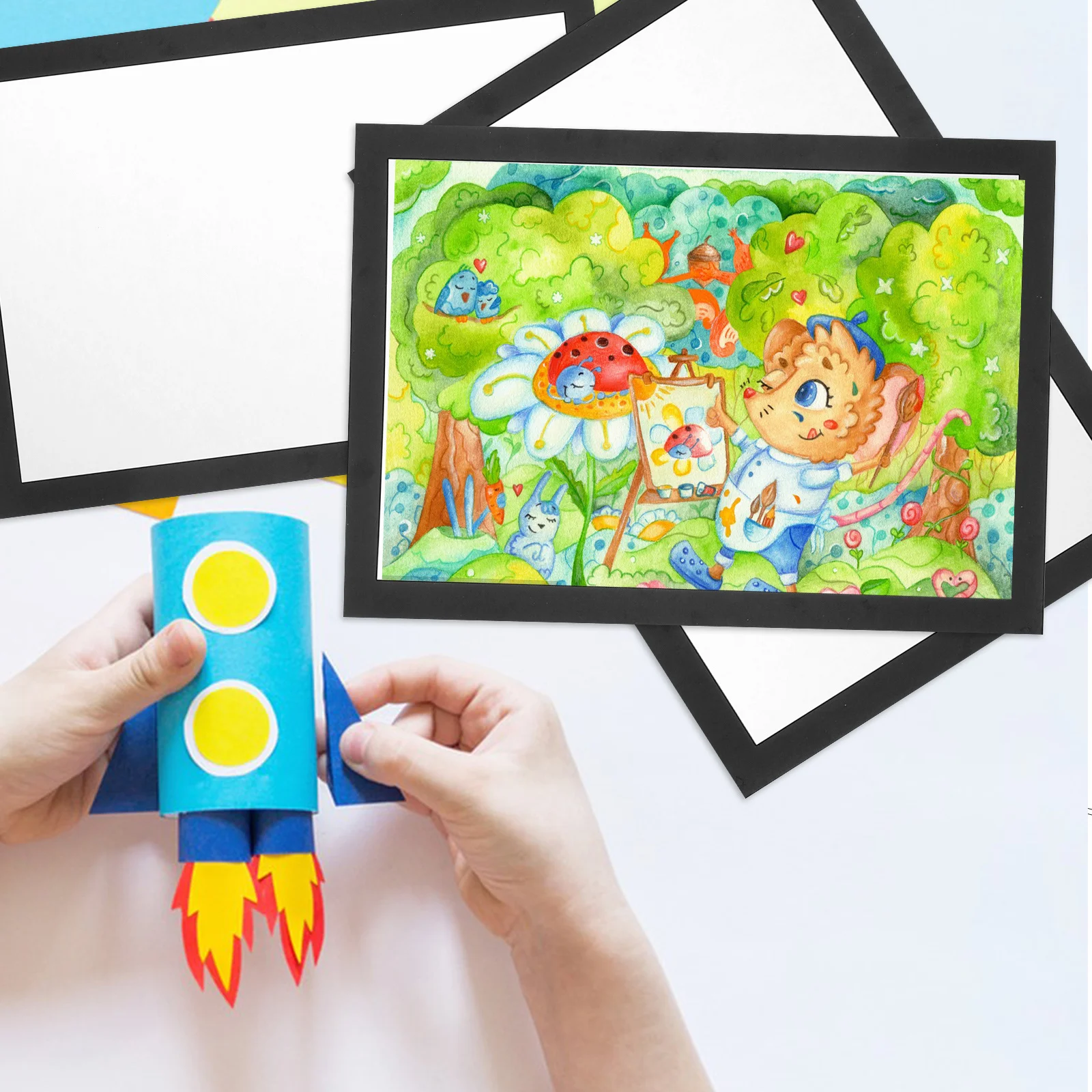 ورق بطاقات فارغ 10 أوراق سميكة ورق رسم DIY بها بنفسك الحرفية رسم اللوحة كرتون السلس الفن صنع الورق المقوى