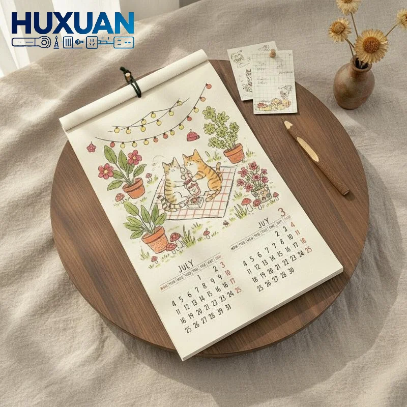 2027 Hanging Wall Calendar Cute Hand Drawn Cat Illustrations Perfect For Home Office Bedroom Decor Gifts